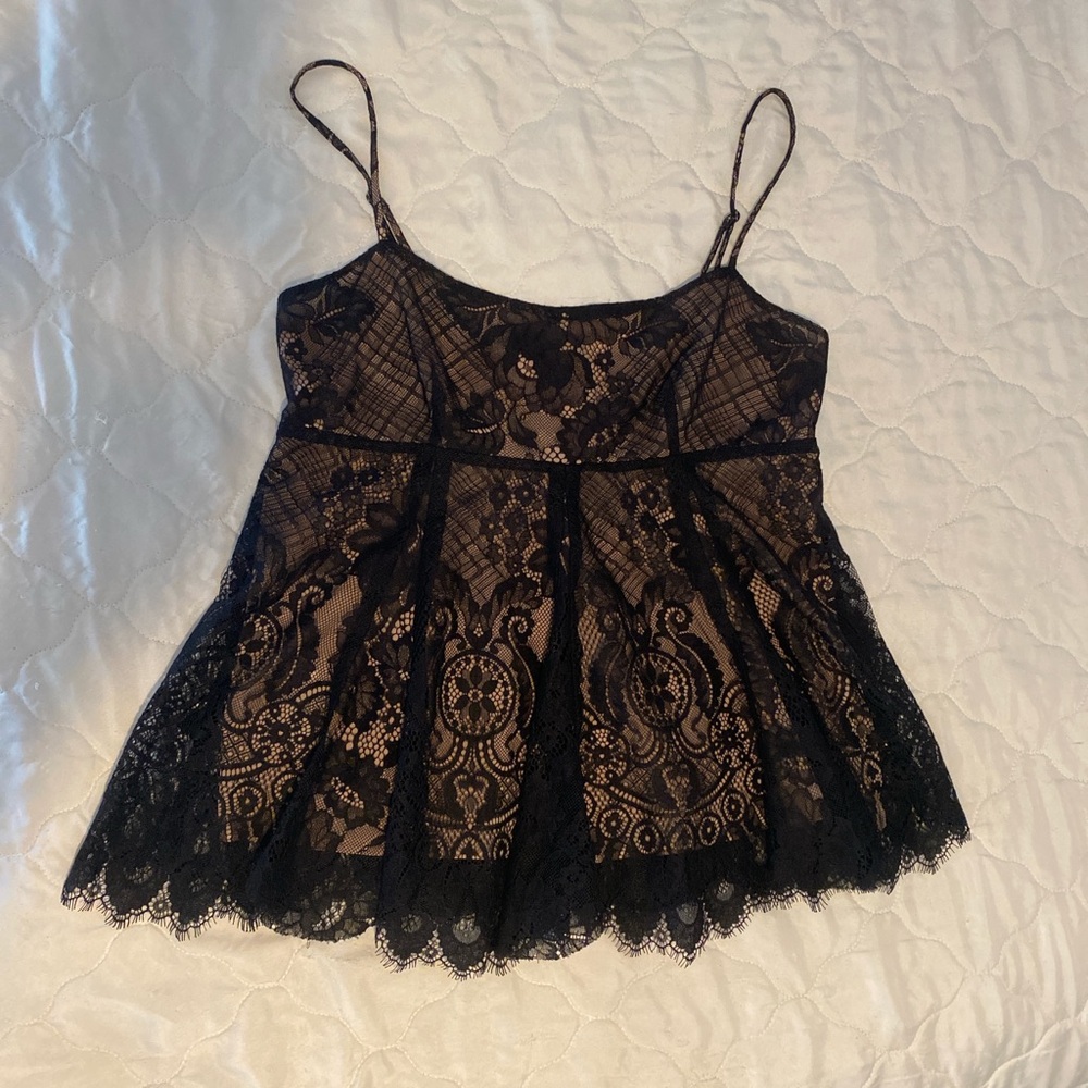 Vintage black lace camisole top